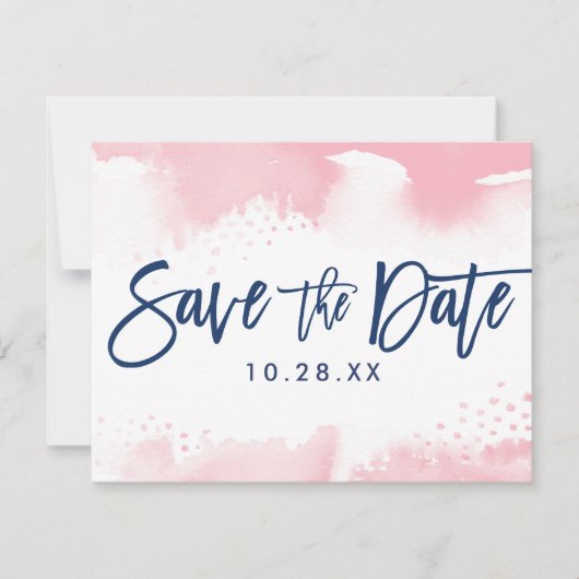 SAVE THE DATE POSTCARD Moderne Marineinfarbietung (Vorderseite)