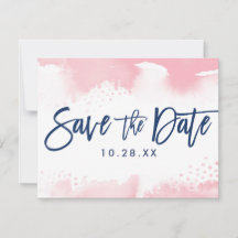 SAVE THE DATE POSTCARD Moderne Marineinfarbietung