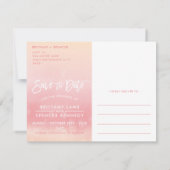 SAVE THE DATE POSTCARD ombre korallenfarben (Rückseite)