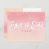 SAVE THE DATE POSTCARD ombre korallenfarben (Vorne/Hinten)