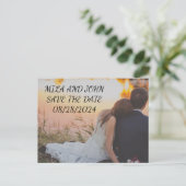 SAVE THE DATE POSTCARD POSTKARTE (Stehend Vorderseite)