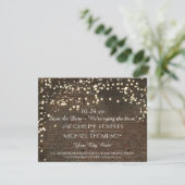 Save the Date Postcard String Lights Brick (Stehend Vorderseite)