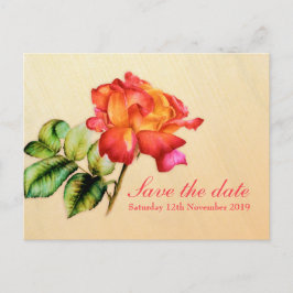 Save the Date Postcard Tee Rose Ankündigungspostkarte