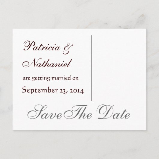 Save the Date Postcard Zebra Schwarz-weiß Ankündigungspostkarte (Rückseite)