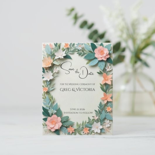 Save the Date Postkarte (Stehend Vorderseite)