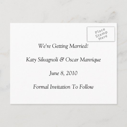 Save the Date Postkarte (Rückseite)