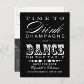 Save the Date Postkarte ||Champagne Theater Bill (Vorne/Hinten)