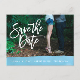 Save the Date Postkarte, Fotokarte, Aquarellfarbe Ankündigungspostkarte