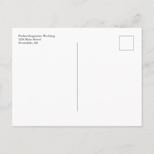 Save the Date Postkarte für rustikale Hochzeit (Rückseite)