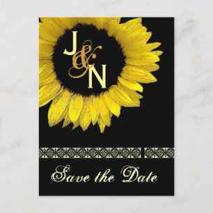 Save the Date Postkarte - gelbe Sonnenblume