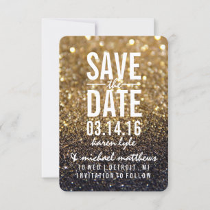 Save the Date/Postkarte - Gold Lit Nite Date
