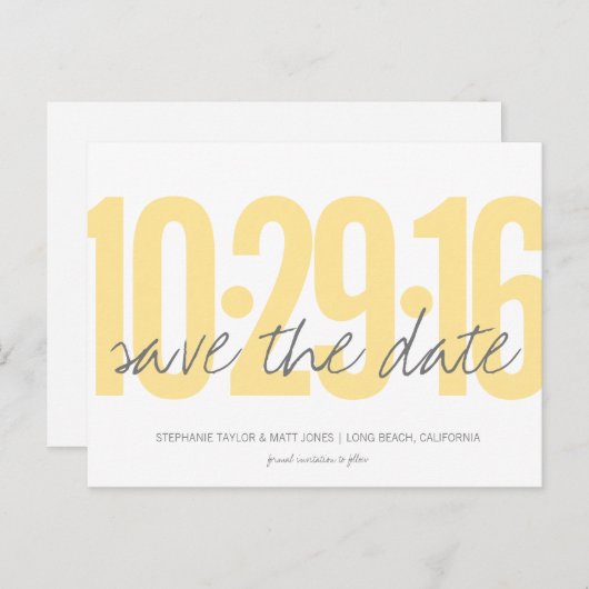 Save the Date Postkarte, großes Datum Ankündigungspostkarte (Vorne/Hinten)