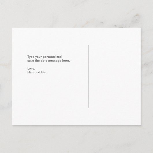 Save the Date Postkarte, großes Datum, rosafarben Ankündigungspostkarte (Rückseite)