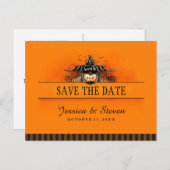Save the Date Postkarte - Halloween-Liebe (Vorne/Hinten)