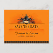 Save the Date Postkarte - Halloween-Liebe (Vorderseite)