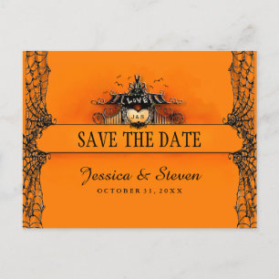Save the Date Postkarte - Halloween-Liebe