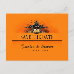 Save the Date Postkarte - Halloween-Liebe