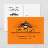 Save the Date Postkarte - Halloween-Liebe (Vorne/Hinten)
