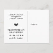 Save the Date Postkarte - Halloween Orange & Black (Rückseite)