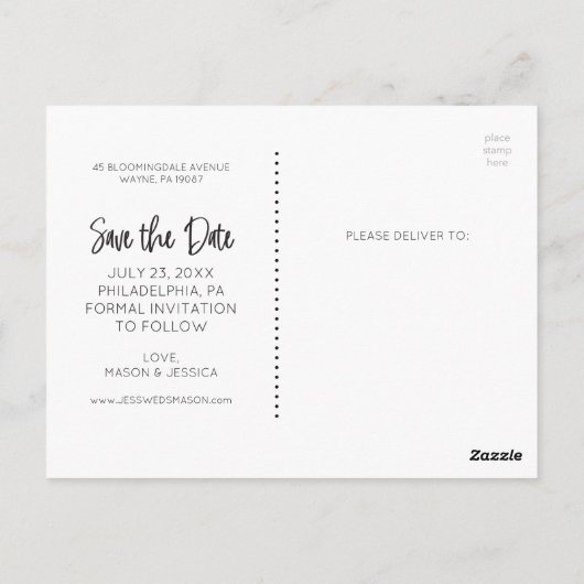 Save the Date Postkarte - Handschriftlich (Rückseite)