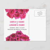 Save the Date Postkarte - Hot Pink Rose & Barnwood (Rückseite)