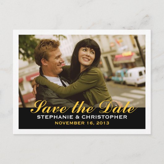 Save the Date Postkarte im modernen Foto (Vorderseite)