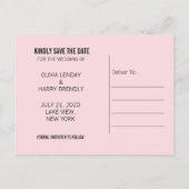 Save the Date Postkarte | Imitats Foil Gold Heart (Rückseite)