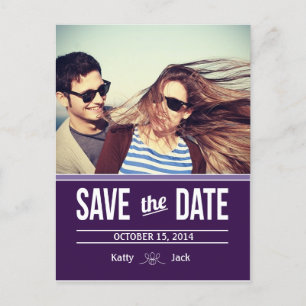 Save the Date Postkarte lila