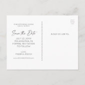 Save the Date Postkarte - Minimales Skript (Rückseite)