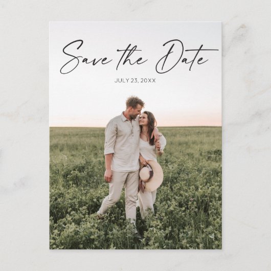 Save the Date Postkarte - Minimales Skript (Vorderseite)