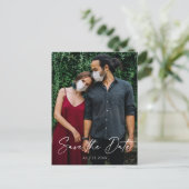 Save the Date Postkarte - Minimales Skript (Stehend Vorderseite)