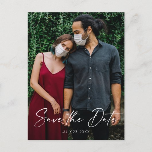 Save the Date Postkarte - Minimales Skript (Vorderseite)