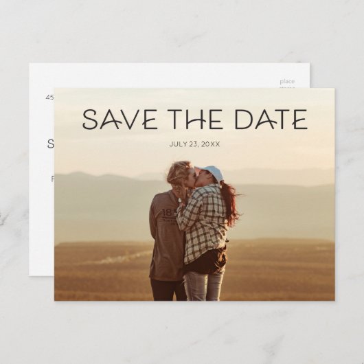Save the Date Postkarte - Minimalistisch (Vorne/Hinten)