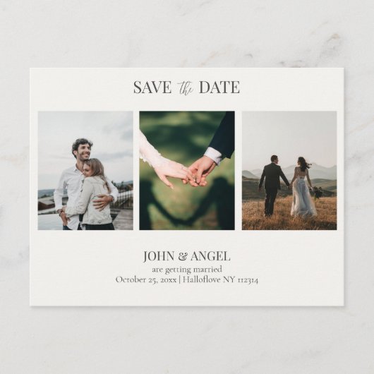 Save the Date Postkarte, Minimalistisch Save the D Postkarte (Vorderseite)