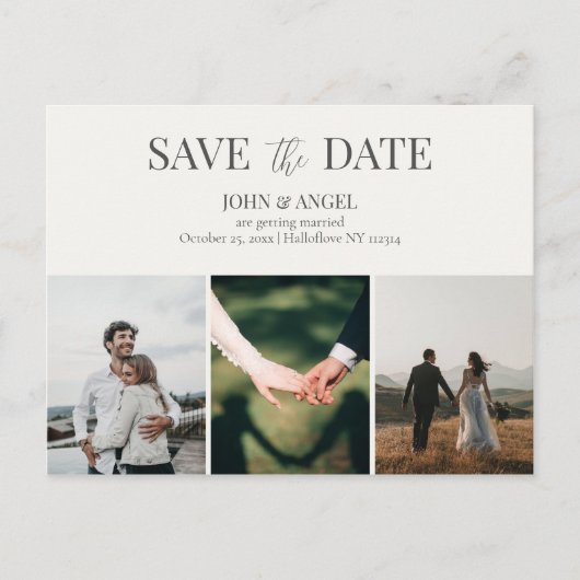 Save the Date Postkarte, Minimalistisch Save the D Postkarte (Vorderseite)