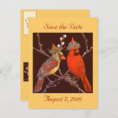 Save the Date Postkarte mit Kardinal (Vorne/Hinten)