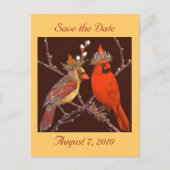 Save the Date Postkarte mit Kardinal (Vorderseite)