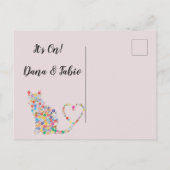 Save the Date Postkarte mit Katzen in Liebe (Rückseite)