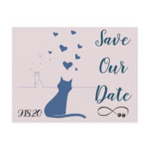 Save the Date Postkarte mit Katzen in Liebe