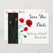 Save the Date Postkarte | Rote Pflaumen | Grünes S (Vorne/Hinten)