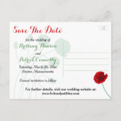 Save the Date Postkarte | Rote Pflaumen | Grünes S (Rückseite)