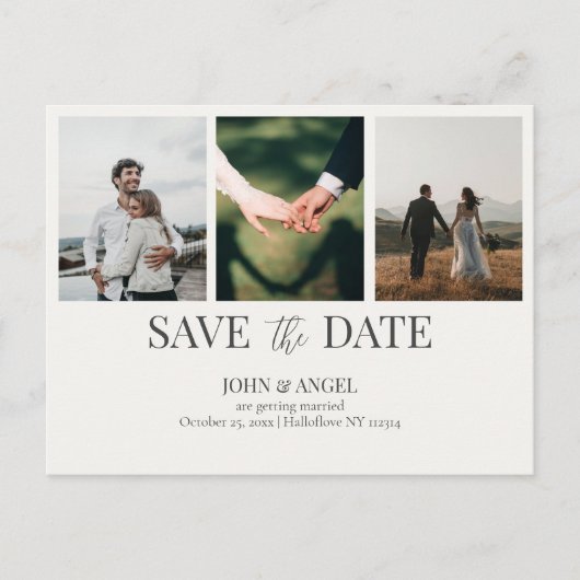 Save the Date Postkarte, Save the Date Minimalisti Postkarte (Vorderseite)