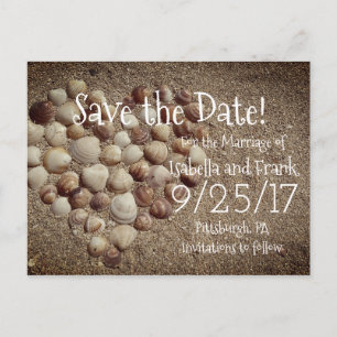 Save the Date Postkarte - Strand/Seashells