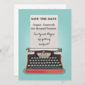 Save the Date Postkarte - Vintage Schreibmaschine (Vorne/Hinten)