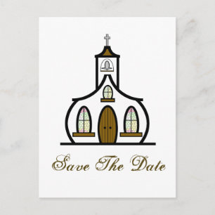 Save the Date Postkarte - Weiße Kirche