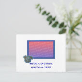 Save the Date Postkarten Blue Rose Blume Foto hinz (Stehend Vorderseite)