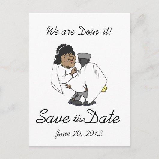 Save the Date Postkarten Doin's it! Bridge Groom C (Vorderseite)