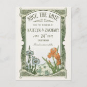 Save the Date Postkarten | Floral Art Nouveau (Vorderseite)