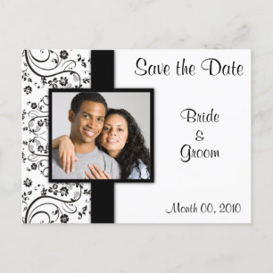 Save the Date Postkarten für Schwarz und Weiß