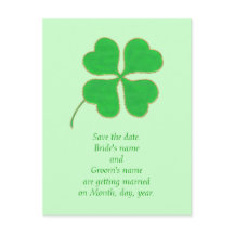 Save the Date Postkarten, Goldpunkte für grünes Kl